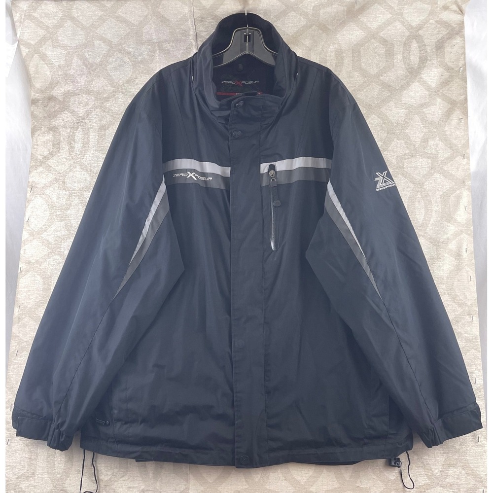 ZeroXposur Mens Evolution Captured Windbreaker Jacket Black Grey L 84340-3